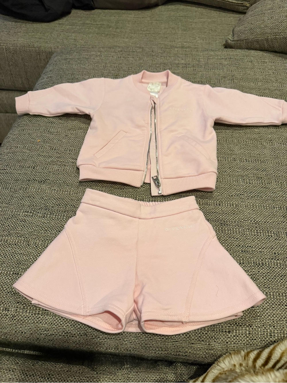 Givenchy Light Pink Girls' Two-Piece Jacket and Skort Set
